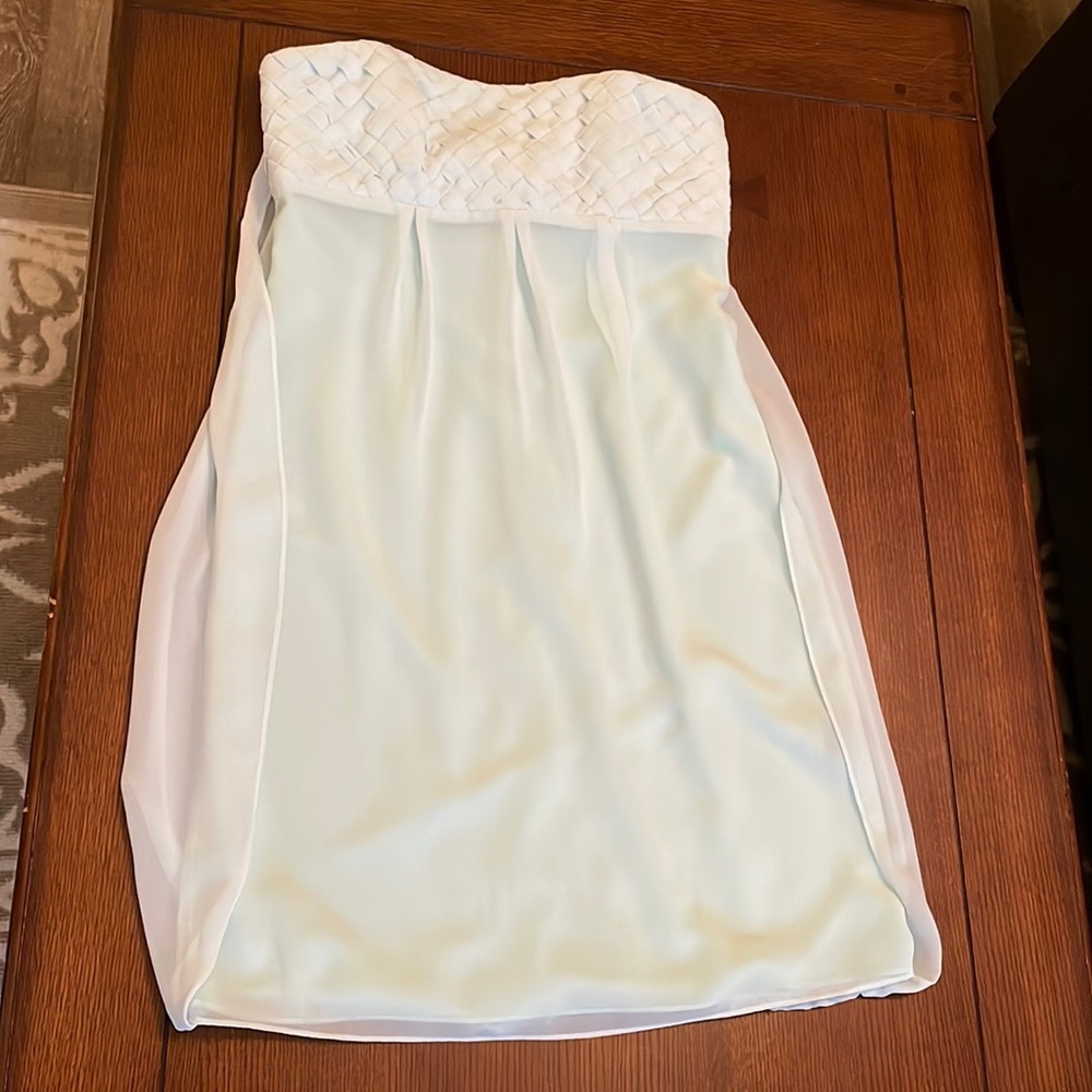 Badgley Mischka Sea Foam Green Strapless Dress Size 6